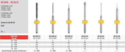 Edenta Lab N2.R4D.-N2.R2.D. - CAD/CAM nástroje pre Sironu - 1 ks