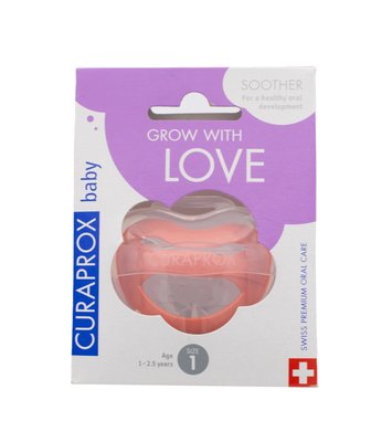 Curaprox Grow With Love 12m+ dudlík - KORÁLOVÝ