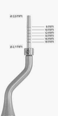 OSTEOTOME CONCAVE ZAHNUTÝ 2,7MM