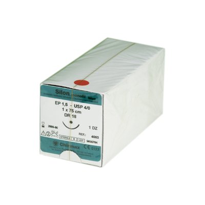 Silon monofil blue 0,7EP - 6/0, DS12, 1x45cm, 24ks