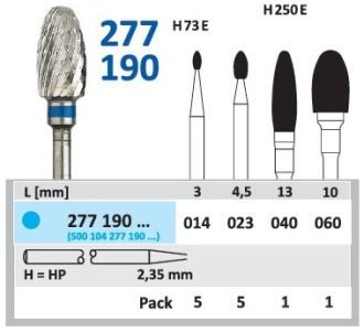 HORICO tvrdokovová fréza - vajíčko 4,0 mm