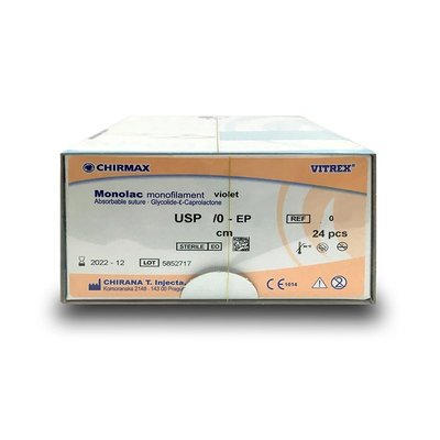 Monolac monofil fialový 4/0 (EP1,5) 75 cm HR18, 24 ks v balení