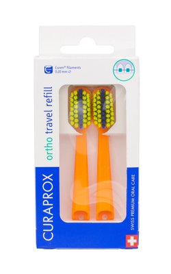 Curaprox Travel Set Ortho Orange náhradní kartáčky 2 ks