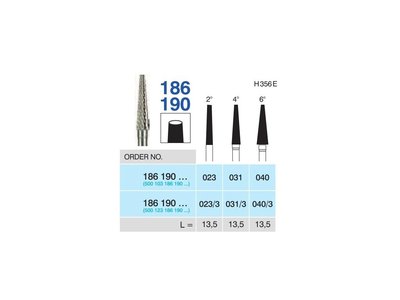 Tvrdokovová fréza - kónus, 186190, průměr 3,1mm