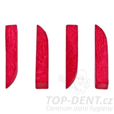 PURE dřevěné klínky 16 x 2 x 1,5mm (červené), 100ks