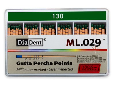 Diadent .02 - Gutaperčové čepy, vel. 130 - ukončená výroba