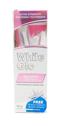 White Glo Sensitive Forte bělicí zubní pasta 100 ml + zubní kartáček