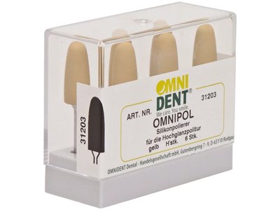 Leštící nástroje, žlutý plamínek, 6ks