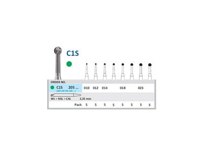 HORICO tvrdokovový vrtáček - kulička, C1S205 (WL) - Parameter_0: Průměr 1,0mm (010)