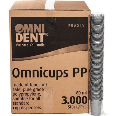 OMNIDENT Omnicups PP Kelímky 180ml Stříbrnošedá 3000ks