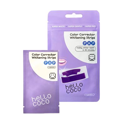 Hello Coco PAP bělicí pásky na zuby s korektorem barev 7×2 ks