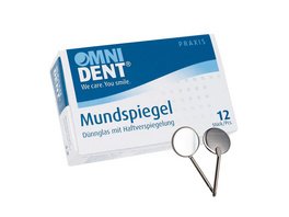 Mundspiegel - Packung 12 Stück Rhodium Nr. 3 plan 20 mm