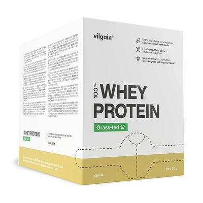 Vilgain Grass-Fed Whey Protein, vanilka, 300 g (10 x 30 g)