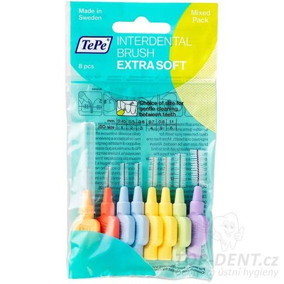 TePe EXTRA SOFT 1 - 6 mezizubní kartáčky MIX (0,45-1,1mm), 8 ks