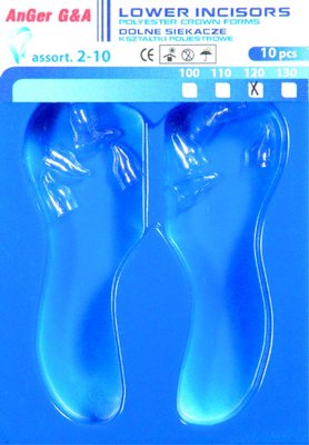Korunky transparentné incisálne dolné