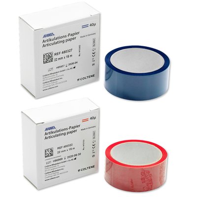 Artikulační papír páska 40µ, 22 mm, 15 m Coltene - Páska– 40μ – modrá