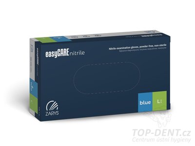 Zarys easyCARE vyšetřovací nitrilové rukavice L (8-9) modré, 100ks