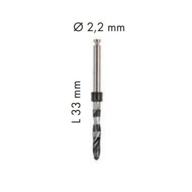 Vrták pilotní krátký průměr 2,2/33mm 1 ks