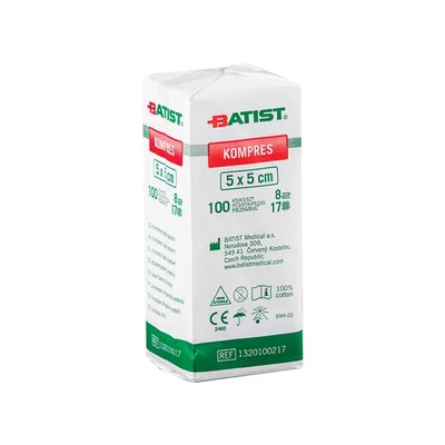 Kompres z gázy nesterilní 5x5 Bat.