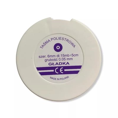 Taśma poliestrowa gładka szerokość 6mm krążek 15mb