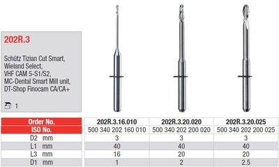 Edenta Lab 202R.3 - CAD/CAM nástroje, typ SELECT - 1 ks