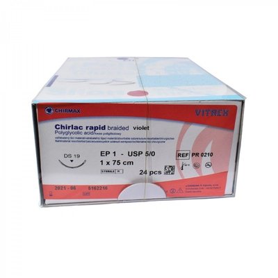 Chirlac rapid braided violet 3/0 (EP2) 75 cm HR27, 24 ks