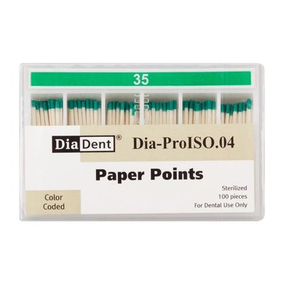 Papír.čepy DiaDent 035 kalibrované, kón. 4%
