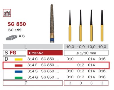 Diaswiss SG 850 červená, 6ks/balení - 012 mm