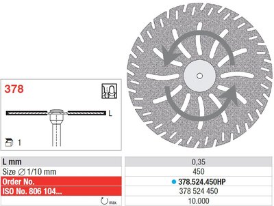 Edenta Lab 378 – Rezný diamantový kotúč - 1 ks