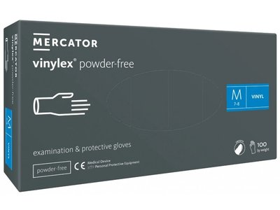 Vyšetřovací rukvice VINYLEX, bez pudru, transparentní, 100ks - Velikost: M