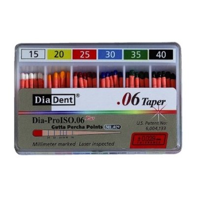 Gutaperčové čepy Diadent vel.30, kon.06, 60 ks