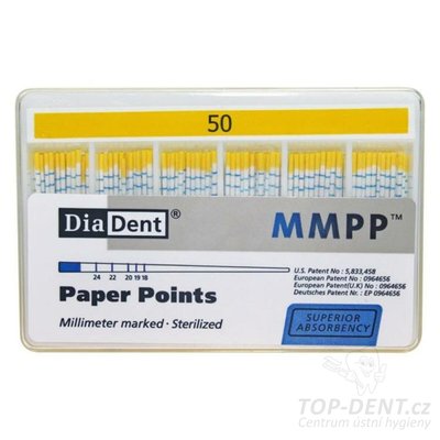DiaDent MMPP™ Millimeter papírové čepy .02 / 28mm (ISO 20), 200ks