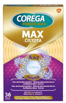 Corega Power Max dvojitá sílá čistící tablety, 36ks