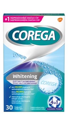 Corega tablety čistící Whitening, 30 ks tablet