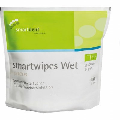 smartdent smartwipes Wet Kokos Ubrousky 28x30cm Sáček 100ks