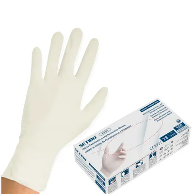SETINO nitrilové rukavice - bílé Velikost: M
