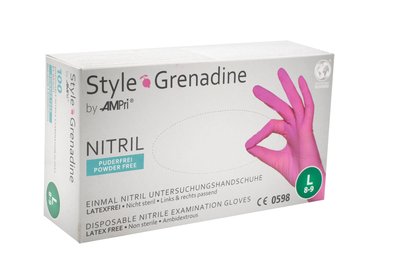 Ampri nitrilové rukavice bez pudru vel. L RŮŽOVÉ - 100 ks