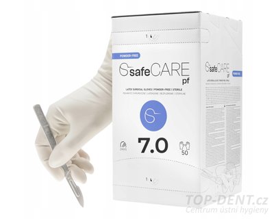 Zarys safeCARE operační sterilní rukavice latexové vel. 7 (bez pudru), 50ks