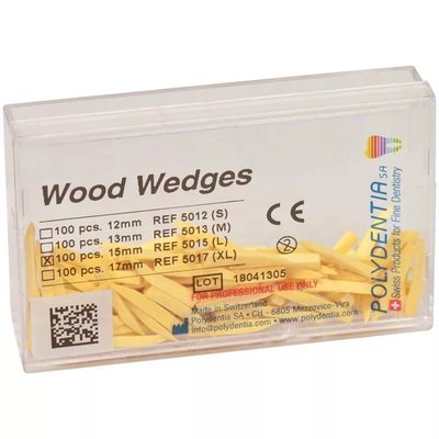 Kliny drewniane Polydentia L Żółte 100szt