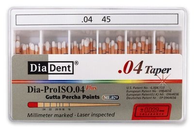 Guttaperčové čepy DiaDent 4% 045