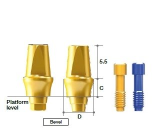 MEGAGEN AR Extra EZ Post Abutment core ø3.3 - PD ø5, C=3, Hex, Bevel
