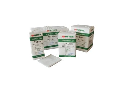 Gázový kompres 5 x 5 cm 13/8, nesterilní – 100 ks