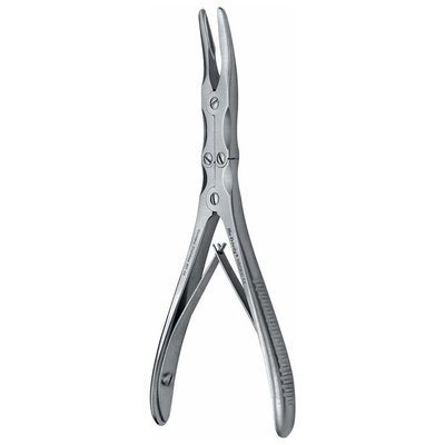 Rongeur Boehler, double hinged, curved, 15cm