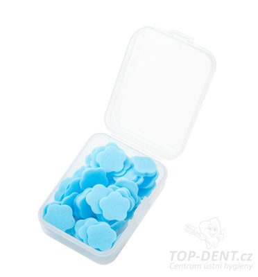 Cestovní mýdlo v pouzdře květiny, 100 ks (mléko)