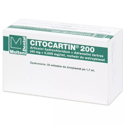 Citocartin 200 iniekcje, 1,7 ml, 50 wkładów Molteni