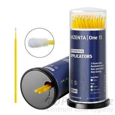 Akzenta Top Sticks Plus Micro aplikátory FINE (žluté), 100ks