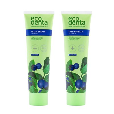 Ecodenta Fresh Breath Blueberry zubní pasta 2×100 ml