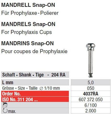 Edenta mandrely - 6 ks