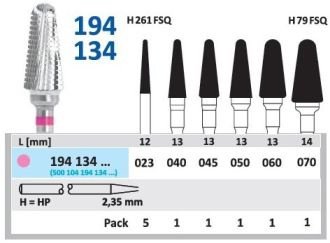 HORICO tvrdokovová fréza - kónus zaoblený 5,0 mm