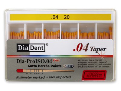 Diadent .04 - Gutaperčové čepy, vel. 020